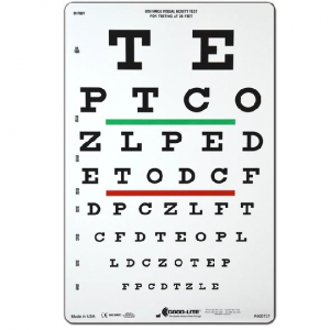 Snellen Letter Linear spaced Distance Charts