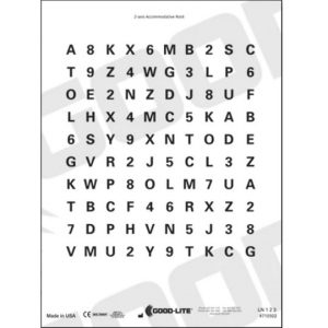 Z Axis Accommodative Rock Chart Styrene Distance Chart