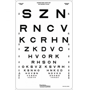 Proportionally Spaced Translucent Sloan Vision Chart