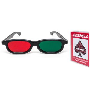 Bernell Version Red/Green Playing Cards with Red/Green Glasses Combo